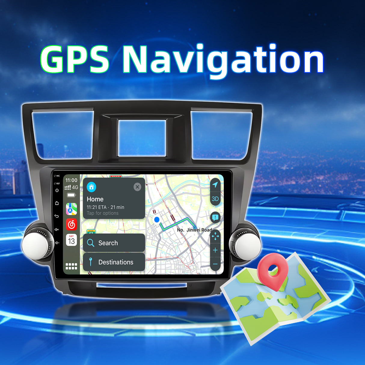 Android 13 Car Stereo Radio Compatible with Toyota Highlander 2008 2009 2010 2011 2012 2013 Radios