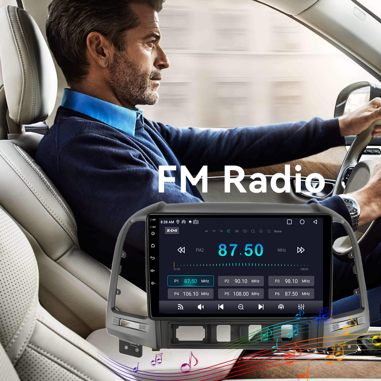 Car Stereo for Hyundai Santa Fe 2006-2012 Upgrade Wireless CarPlay & Android Auto AHD Backup Camera GPS SWC FM WiFi Bluetooth