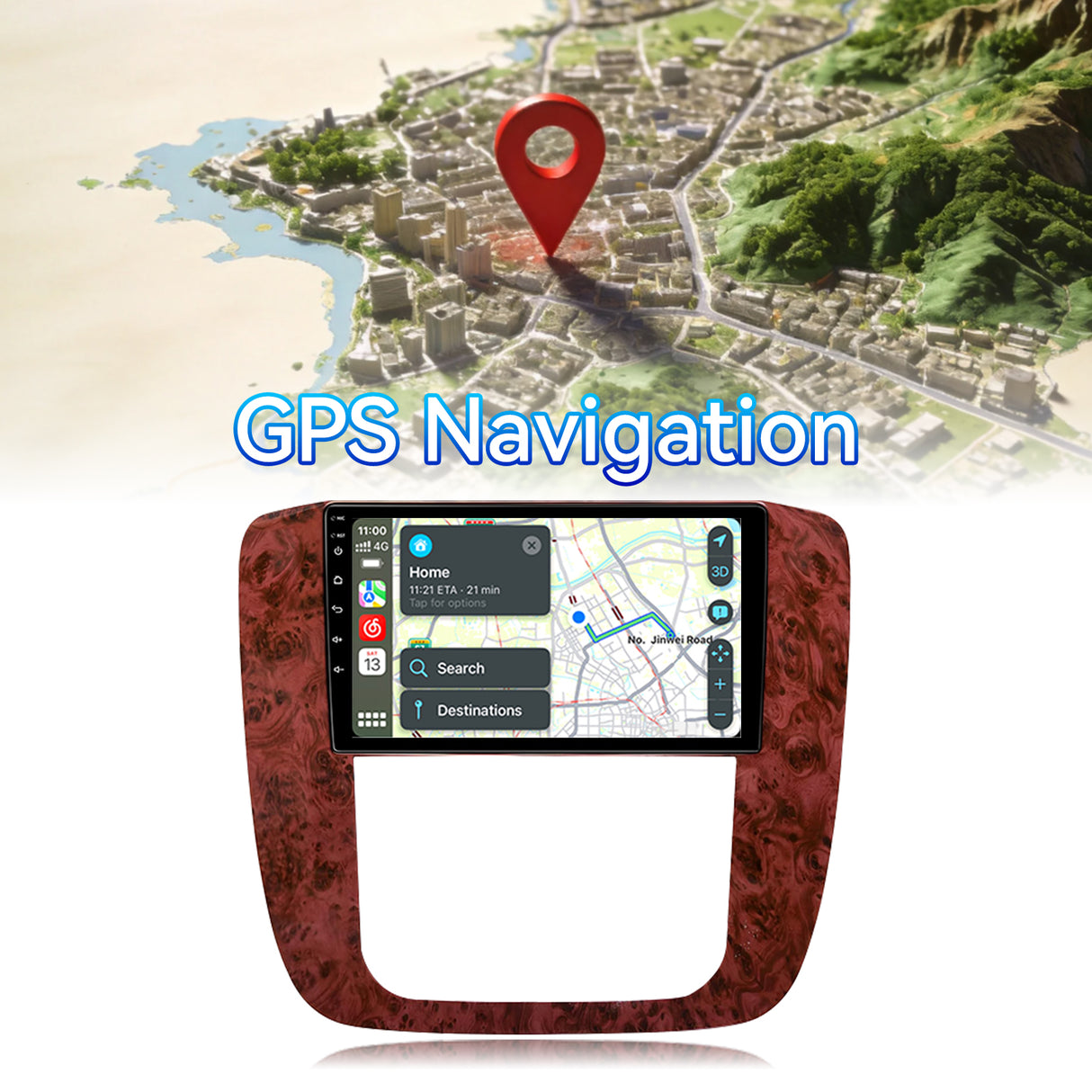 Car Stereo Radio for GMC Yukon Sierra Chevy Tahoe Suburban Silverado 2007-2012 with Wireless CarPlay & Android Auto 1080P Backup Camera GPS Navigation FM Bluetooth SWC WiFi