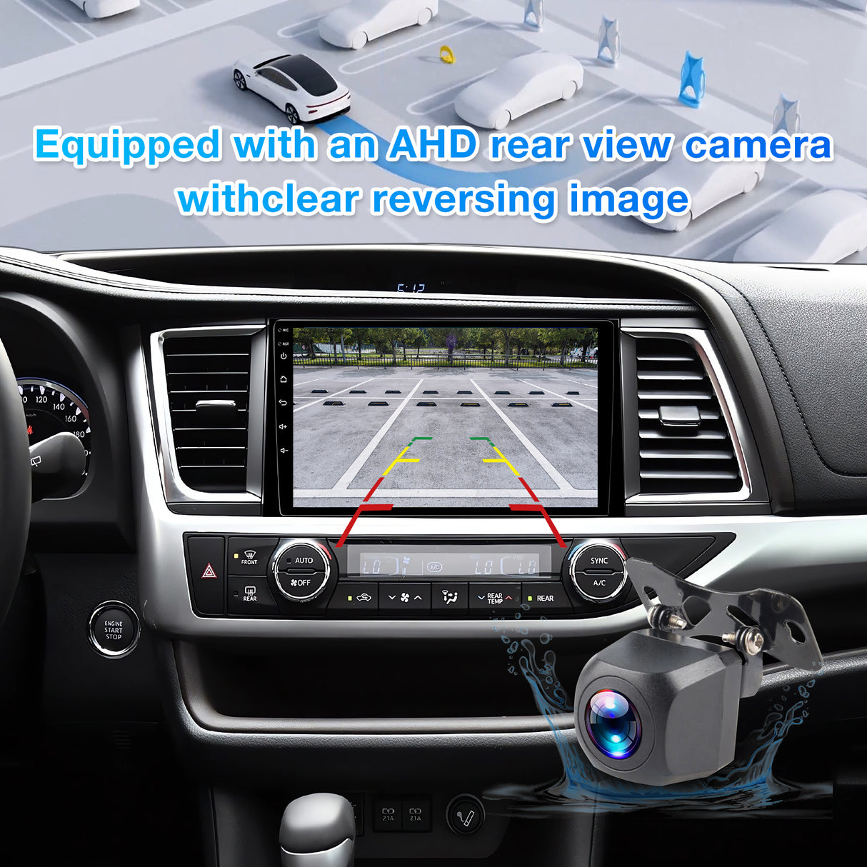 BINIZE Android 13 Car Stereo Compatible with Toyota Highlander 2014 2015 2016 2017 2018 2019 Wireless CarPlay+Android Auto