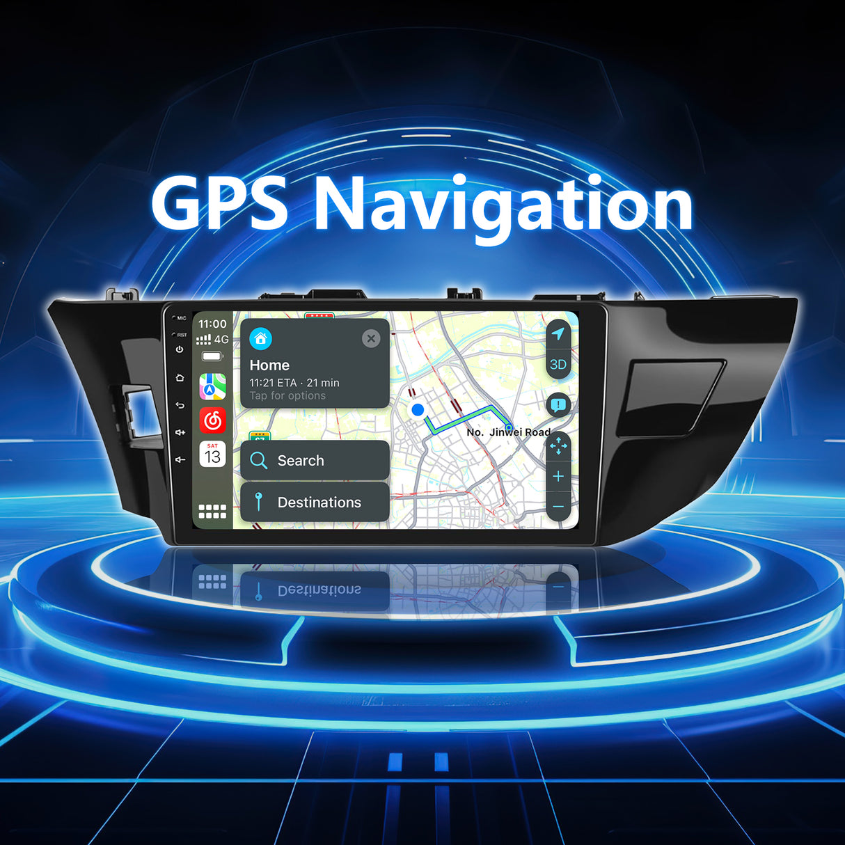 BINIZE Android 13 Car Stereo Radio Compatible with Toyota Corolla 2014 2015 2016 Wireless Carplay&Android Auto, 10 Inch Touchscreen Bluetooth GPS Navigation, WiFi, FM Radio,Mirror Link,Backup Camera