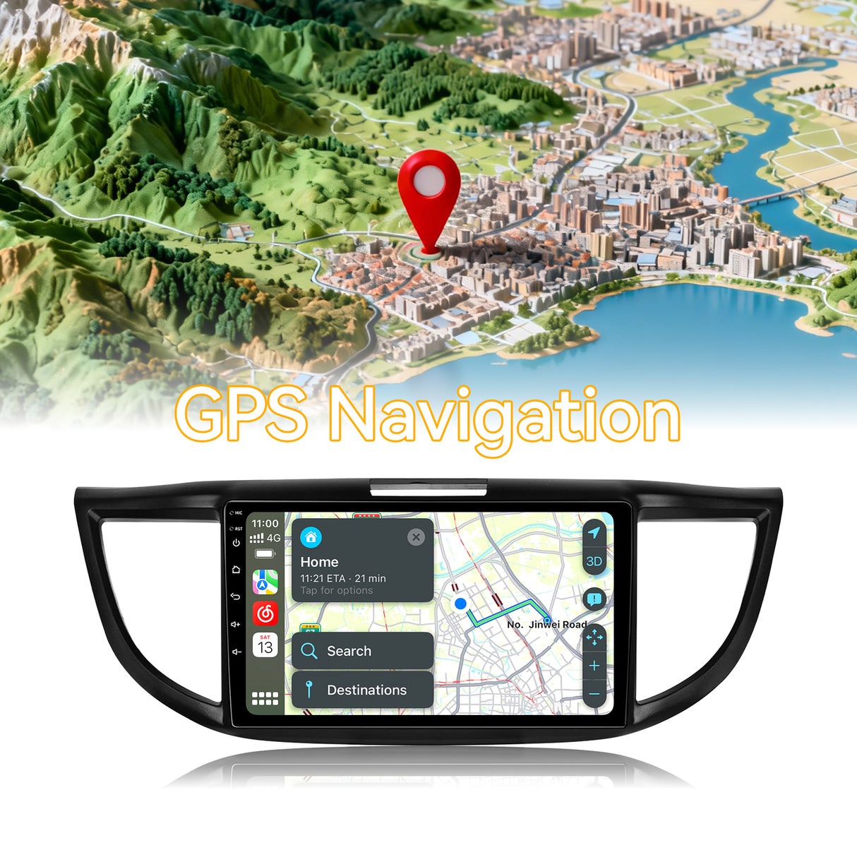 Car Stereo for Honda CRV 2012-2016 Upgrade Wireless CarPlay & Android Auto AHD Backup Camera GPS SWC FM WiFi Bluetooth