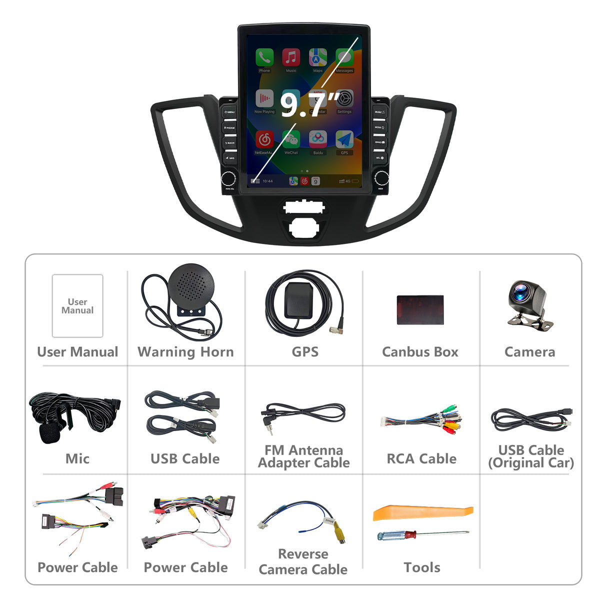 9.7" Android 13.0 Car Stereo Radio Upgrade Compatible with Ford Transit Connect 2015-2018