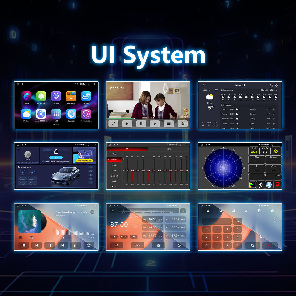 Android Single Din Touchscreen Radio with Wireless CarPlay