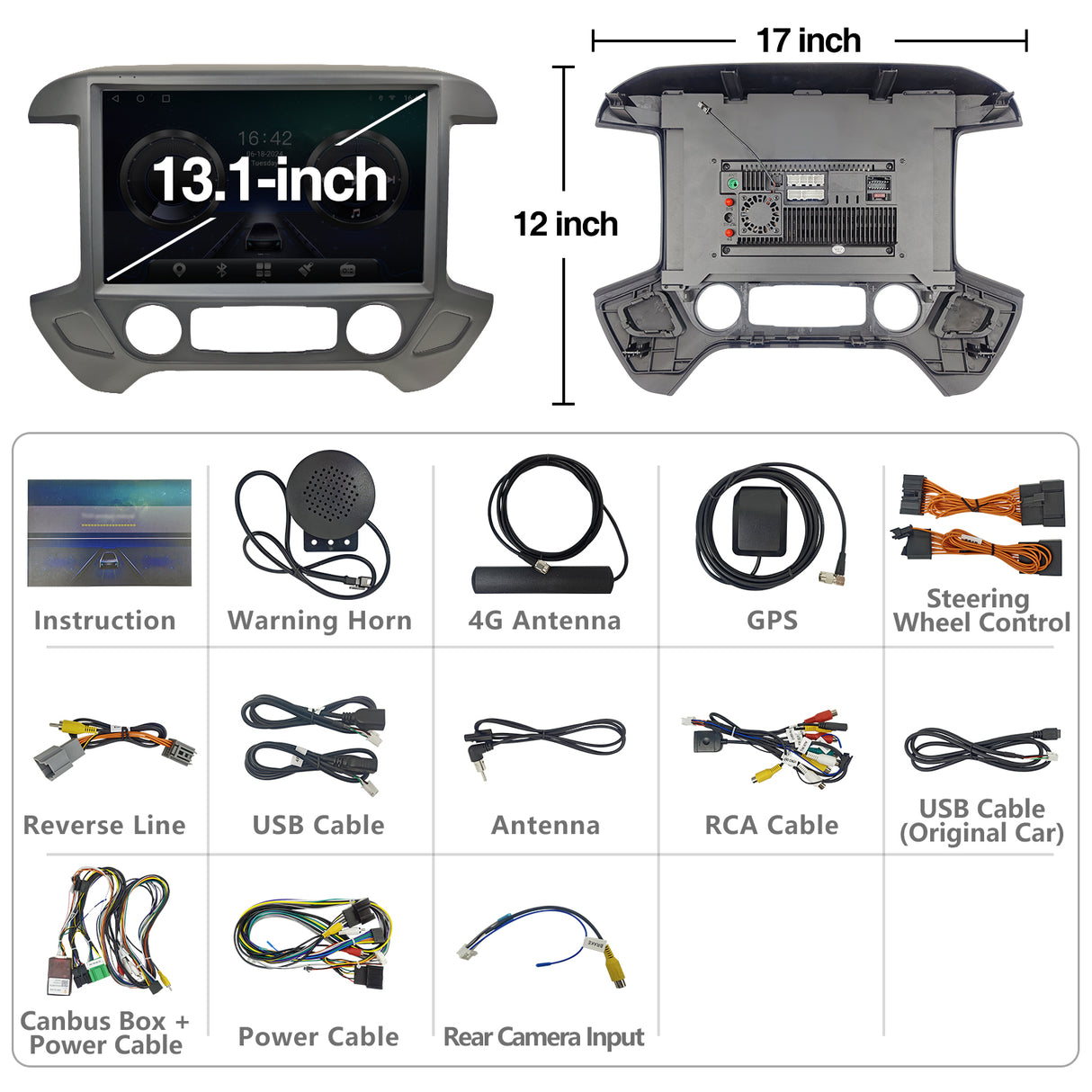 Double Din Car Stereo for Chevy Silverado GMC Sierra 2014-2018