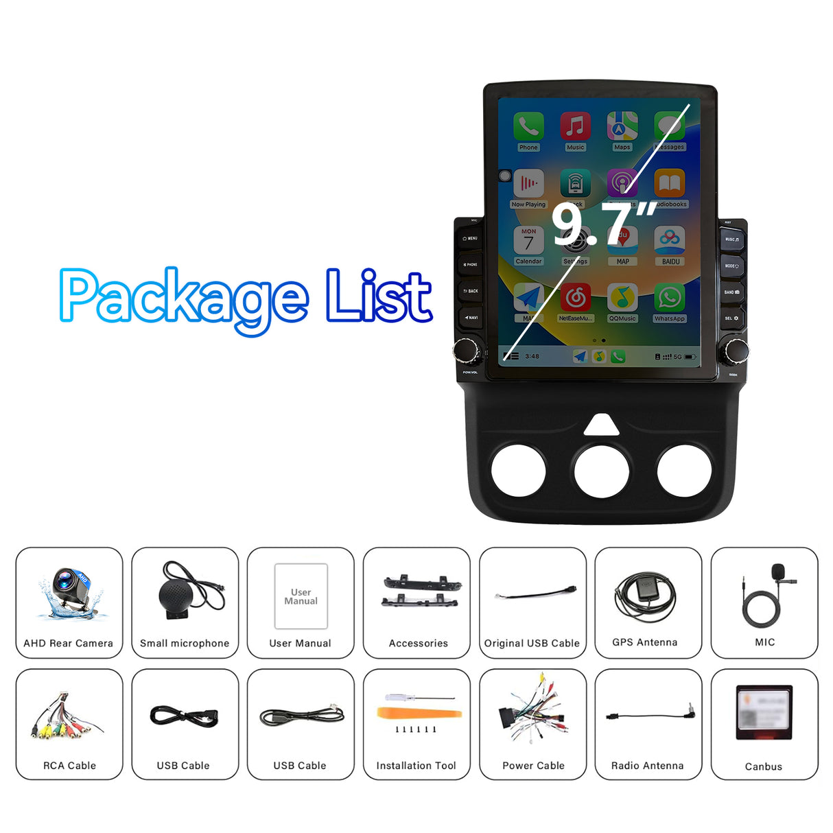 Binize Android 13 Car Stereo Compatible with Dodge Ram 1500/2500/3500 Radio 2013-2018 Navigation GPS Touch Screen Radio Head Unit with Wireless Carplay/Android auto