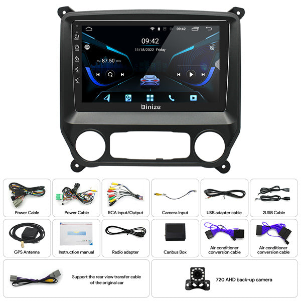 Binize Android 12 Car Unit for 2014 2015 2016 2017 2018 Chevy Silverado Apple CarPlay Radio