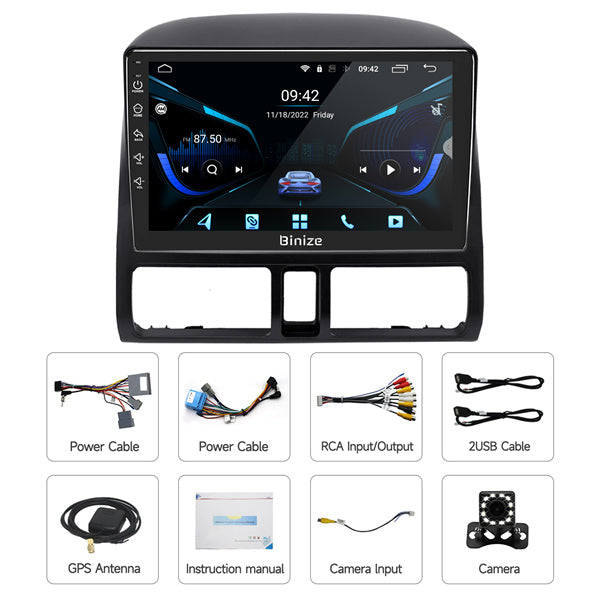 Binize Double Din Android 12 CarPlay Radio for CRV 2002-2006
