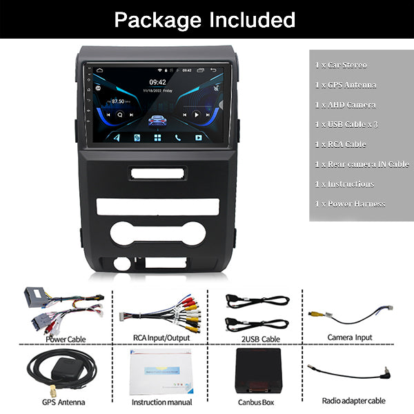 Binize Android 12 CarPlay Radio for 2008-2014  F150 with DSP Backup Camera