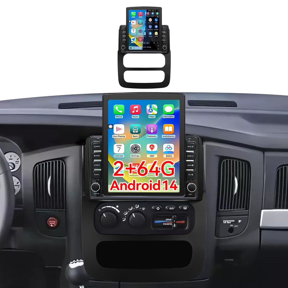 Android 14 Car Stereo Radio for Dodge Ram 1500 2500 3500 2002 2003 2004 2005 Supports Wireless CarPlay & Android Auto AHD Backup Camera