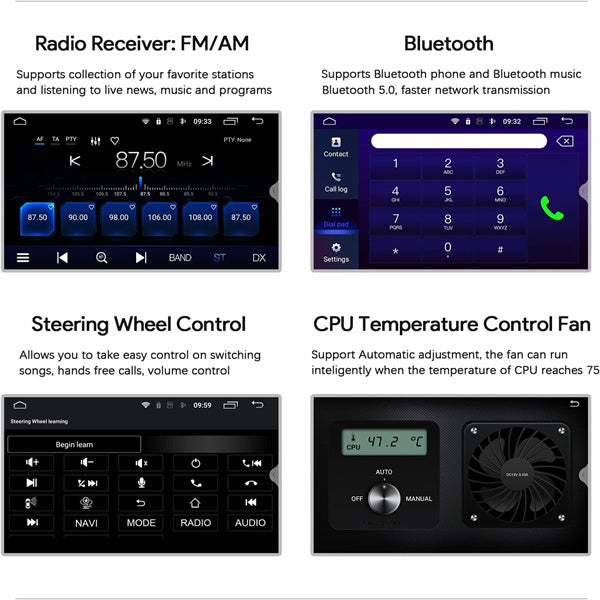 Binize 10 Inch Android 13 CarPlay Radio Car Stereo for Ford Mustang 2010 2011 2012 2013 2014