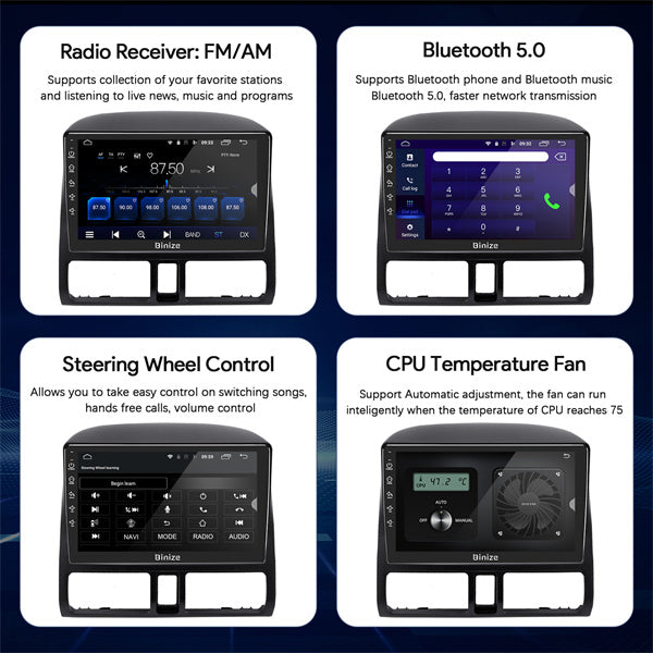 Binize Double Din Android 12 CarPlay Radio for CRV 2002-2006