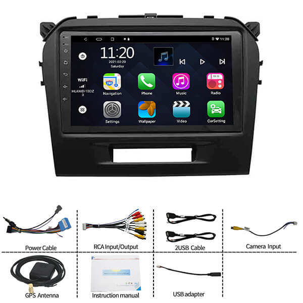 Binize 9 Inch Android 10 Tesla Apple CarPlay for 15 Suzuki Vitara