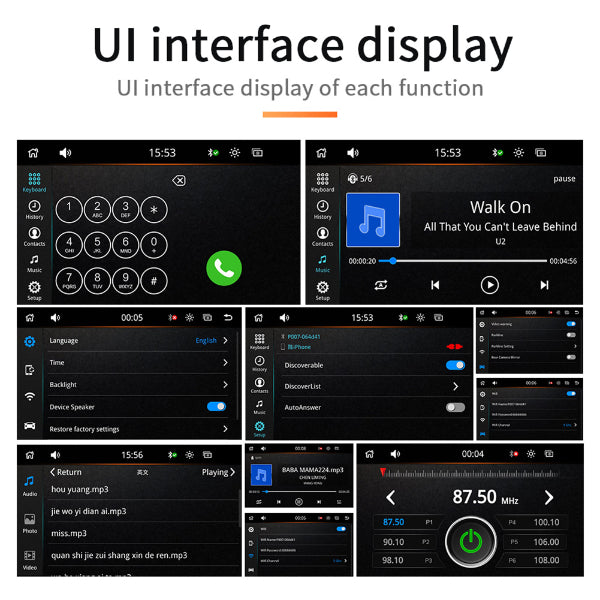 Binize 7in Wireless CarPlay & Android Auto Portable Radio for Car