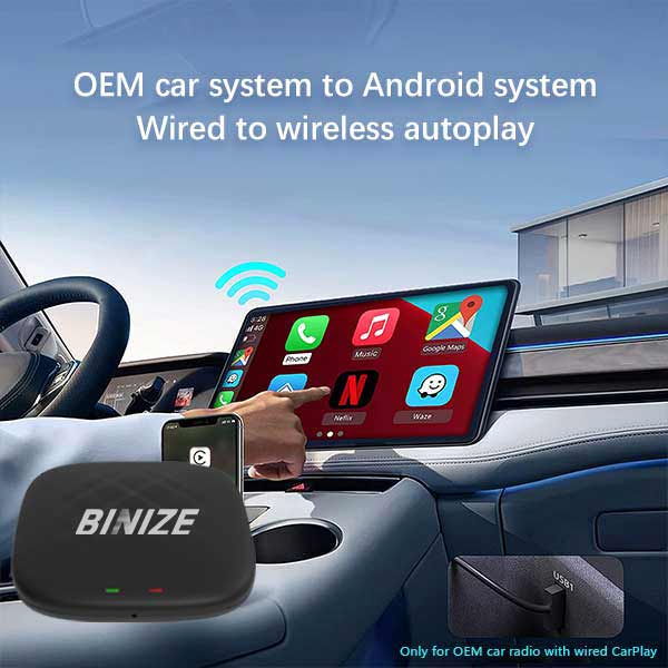 Binize Best Wireless CarPlay Adapter Mini Tbox for OEM Car Radio