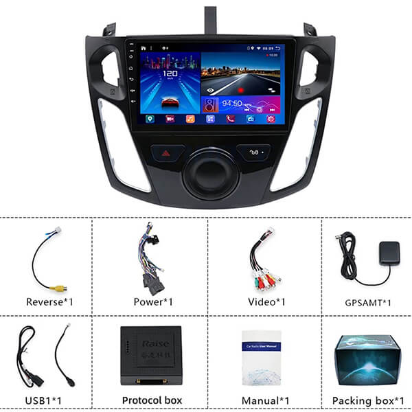 Binize 9 inch Ford Focus 2015 car radio with phone mirroring app