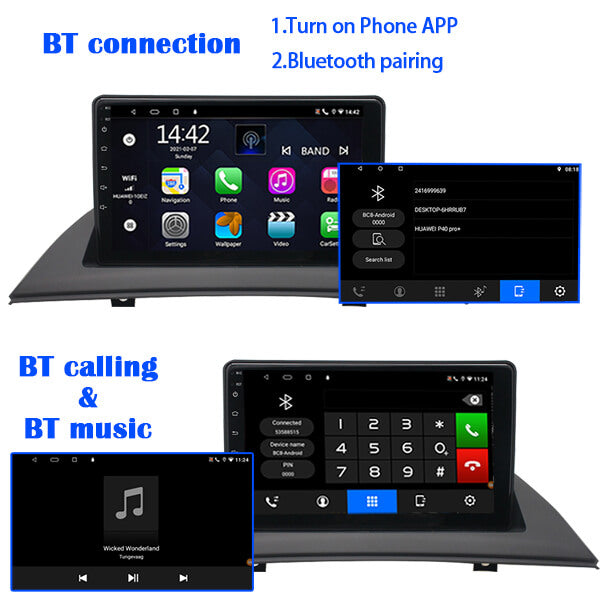 Android Car Stereo for BMW X3 Single Din Car Radio with Tesla Touch Screen