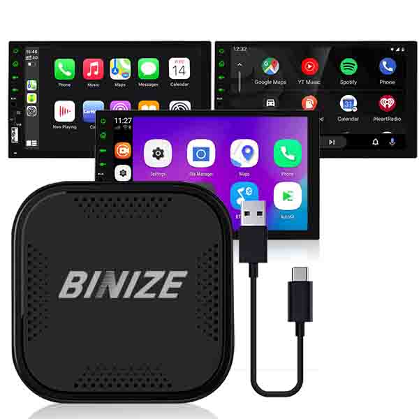 Adaptador inalámbrico Binize CarPlay para coche con CarPlay con cable original