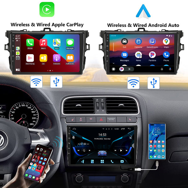 Binize pantalla táctil para auto, de 10 pulgadas, Android, multimedia, con  radio, doble DIN, receptor para navegación GPS, con wifi, Bluetooth, USB