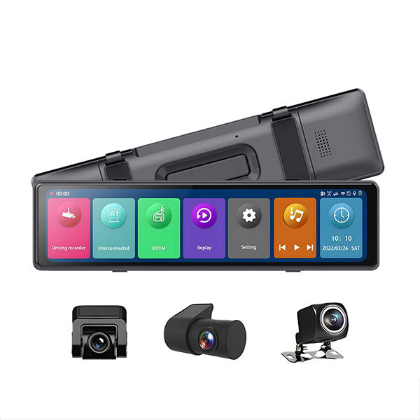 Binize Rearview Mirror Dash Cam with CarPlay & Android Auto——T70