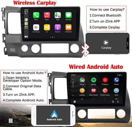 Binize 2006-2011 Honda Civic Apple CarPlay Android Auto car radio
