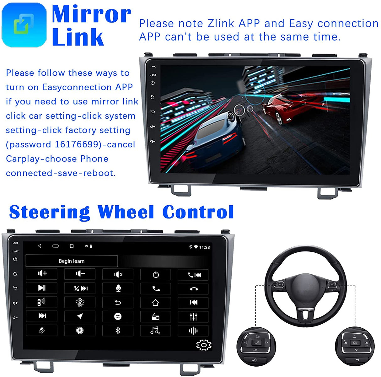 Binize Honda CRV 2006-2011 support CarPlay android auto with dashkit