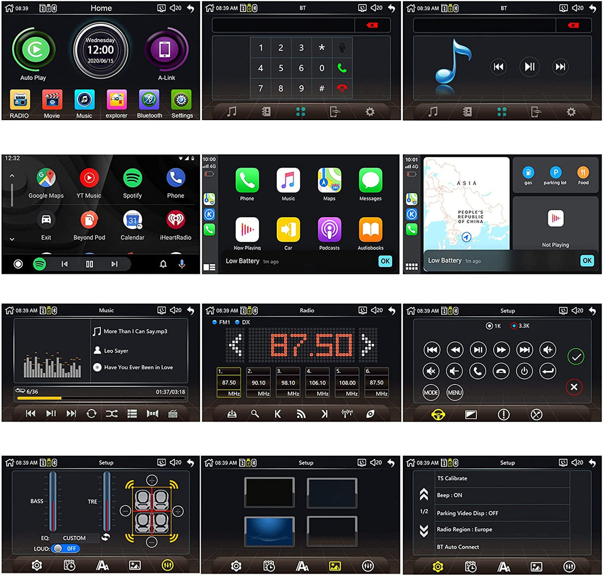 Binize 7 inch Apple maps car radio with with Apple CarPlay Android auto