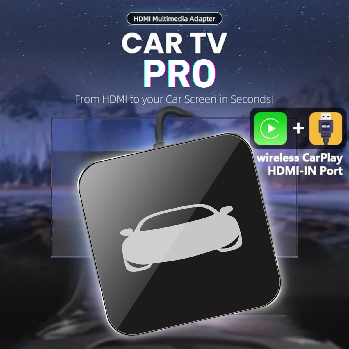 Binize Car TV Adapter Pro- HDMI Multimedia & Wireless CarPlay Adapter