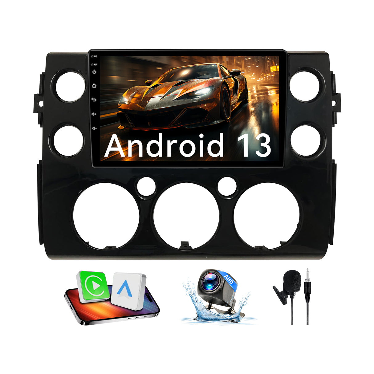 Car Stereo for Toyota FJ Cruiser 2007-2018 Upgrade Wireless CarPlay & Android Auto AHD Backup Camera GPS SWC FM WiFi Bluetooth