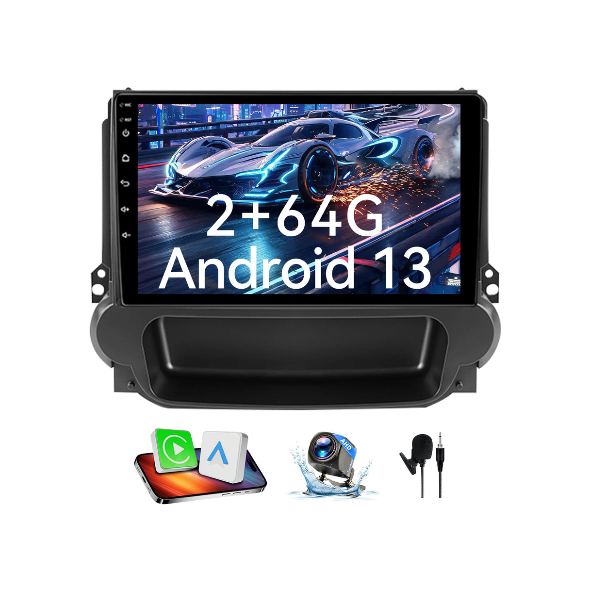 Car Stereo Radio for Chevrolet Malibu 2011-2015 with Wireless CarPlay & Android Auto 9-Inch Touchscreen Mirror Link Bluetooth FM RDS WiFi GPS EQ SWC Backup Camera