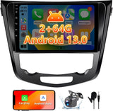 Car Radio Stereo for Nissan X-Trail Qashqai Rogue 2014-2018, Touchscreen with Wireless CarPlay & Android Auto, WiFi, GPS, FM RDS, Backup Camera, SWC, (Auto AC)