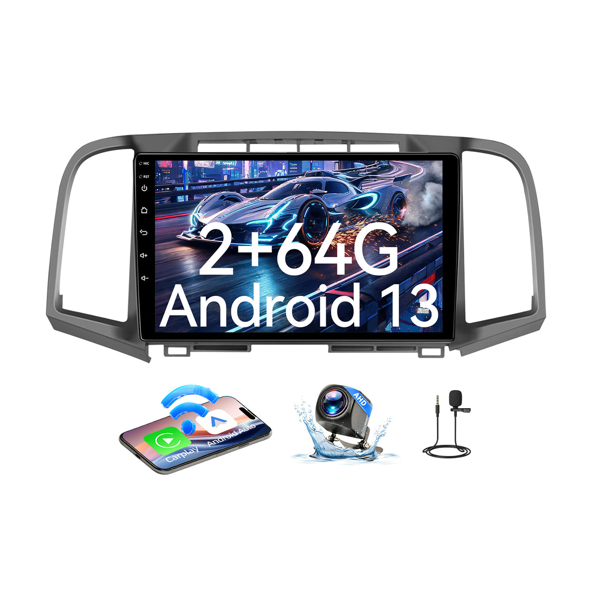 Car Stereo Radio for Toyota Venza 2008-2016 with Wireless CarPlay & Android Auto 9-Inch HD Touchscreen GPS WiFi Mirror Link DSP EQ SWC AHD Backup Camera