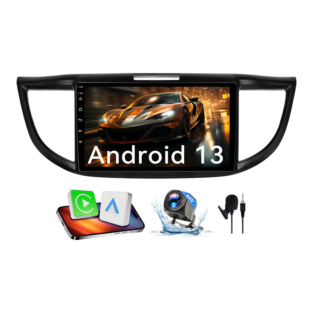 Car Stereo for Honda CRV 2012-2016  Upgrade Wireless CarPlay & Android Auto AHD Backup Camera GPS SWC FM WiFi Bluetooth