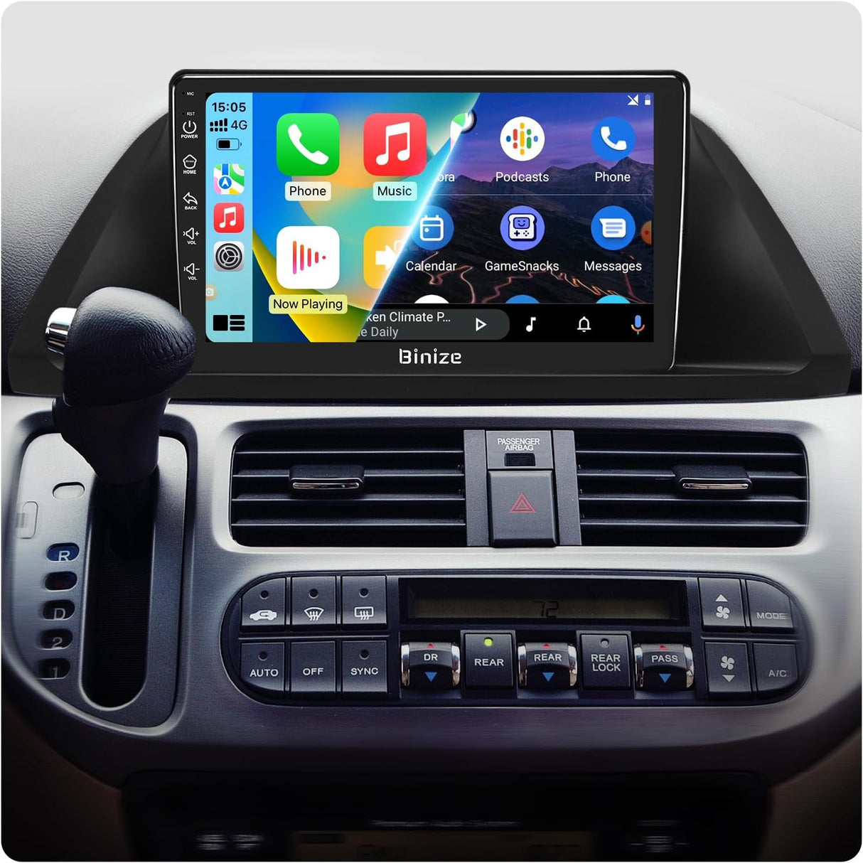 Car Stereo for Honda Odyssey 2005-2010 Supports Wireless Carplay Android Auto  Bluetooth, WiFi, USB, Backup Camera