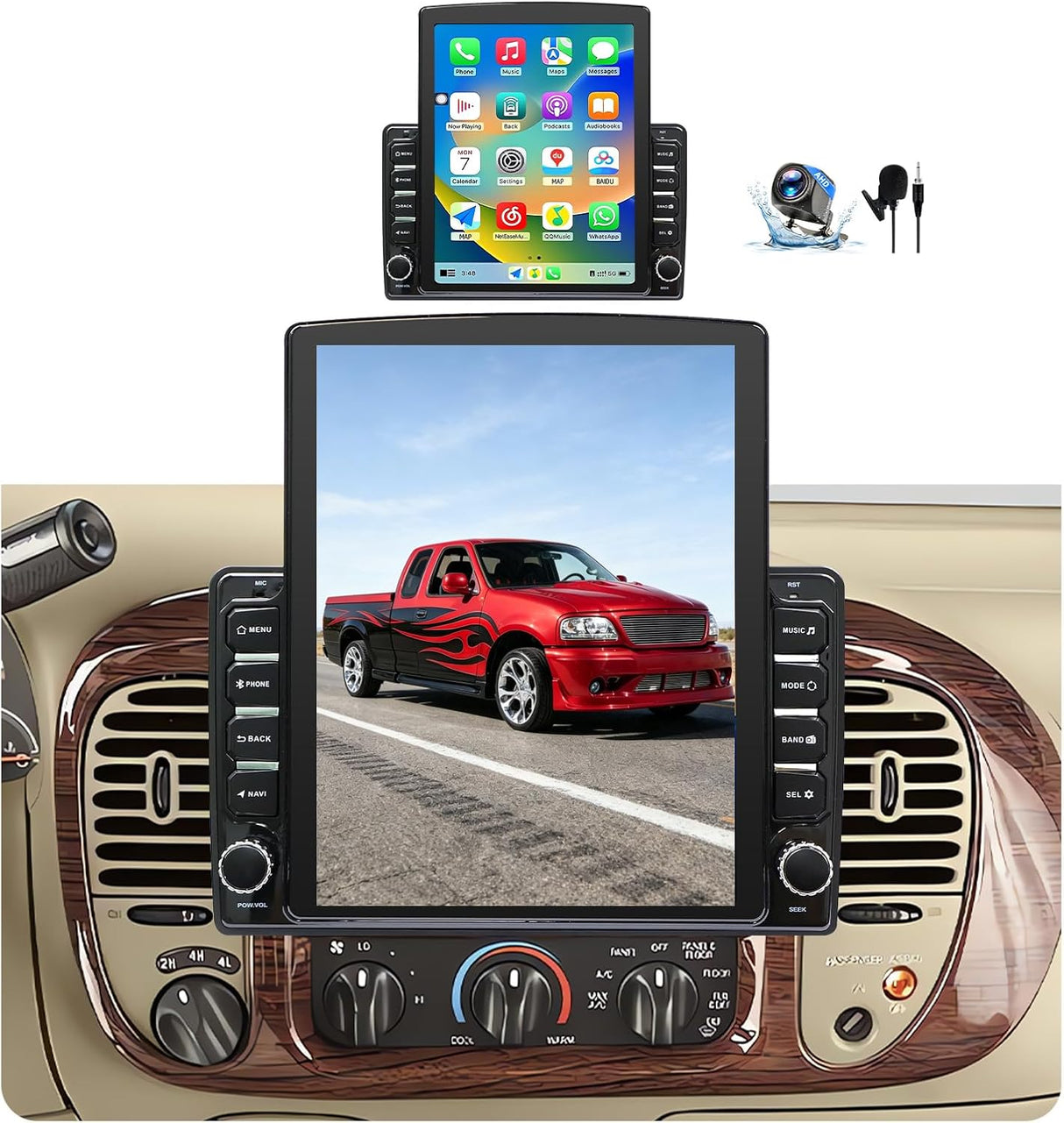 Android 14 Car Stereo Radio for Ford F150 1997-2003 Expedition 1997-2002 Wireless CarPlay & Android Auto AHD Backup Camera Upgrade Touch Screen GPS WiFi FM Bluetooth