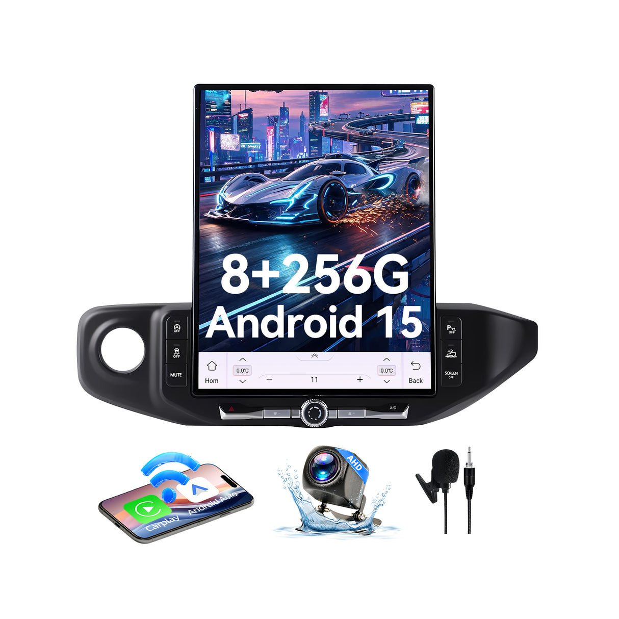 Android 15 Car Radio Stereo for Jeep Wrangler JL 2018-2022 Gladiator JT 2019-2022 with Wireless CarPlay & Android Auto 16.2-Inch Touch Screen DSP 4G LTE 5G WiFi BT GPS Navigation BT