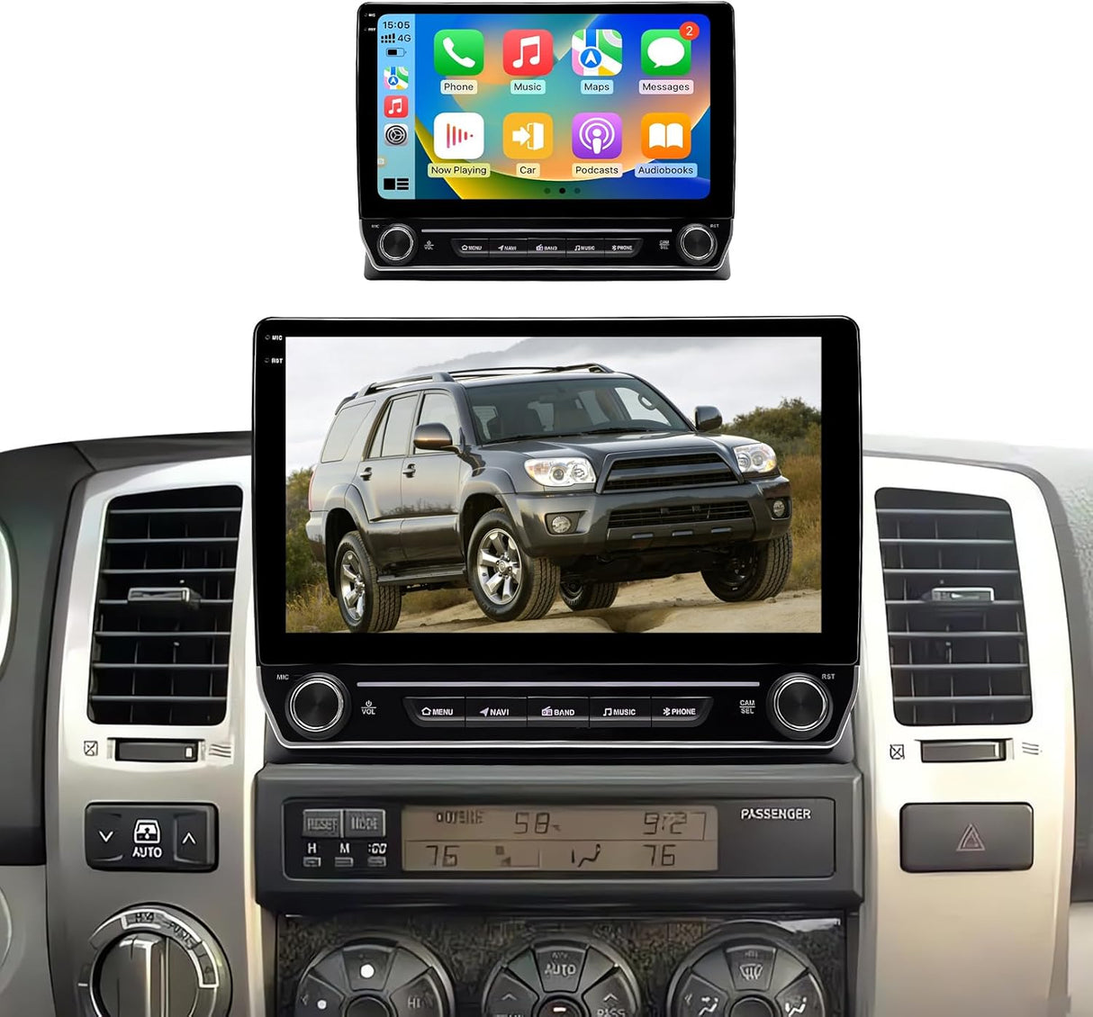 Car Radio Stereo for Toyota 4Runner 2003-2009 Wireless CarPlay & Android Auto GPS Navigation FM Radio Upgrade Bluetooth HD Backup Camera