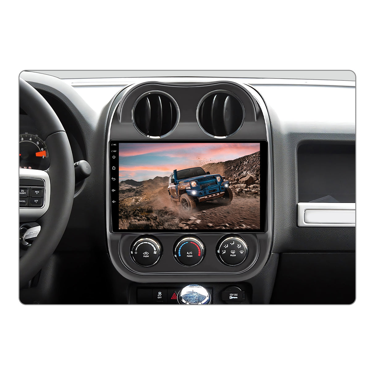 Binize Android 13 Car Stereo Compatible with Jeep Compass/Patriot 2010-2016 Carplay Android Auto 10.1 Inch Touch Screen Bluetooth Car Radio with GPS,FM,Support Backup Camera