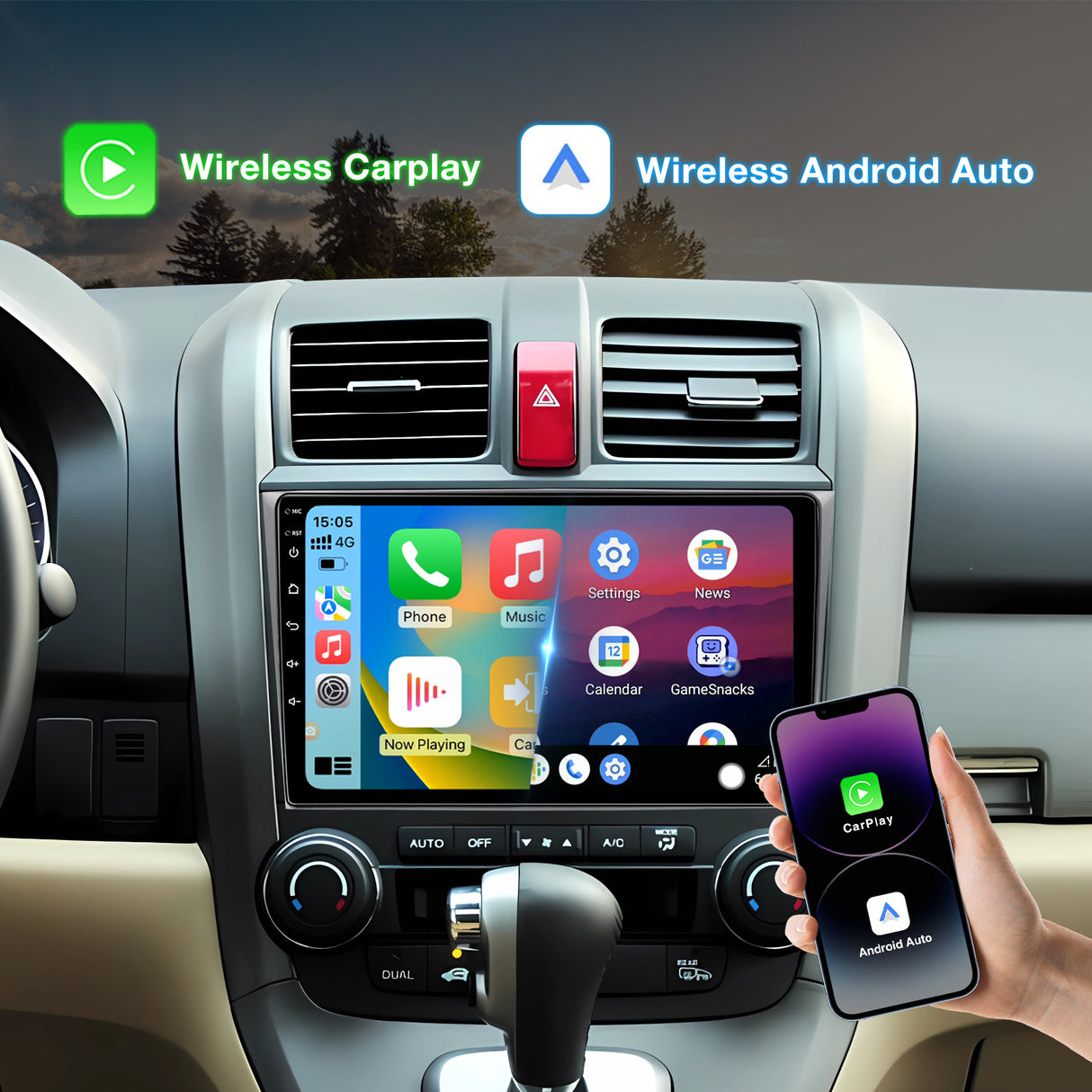 Binize Honda CRV 2006-2011 compatible con CarPlay android auto con dashkit