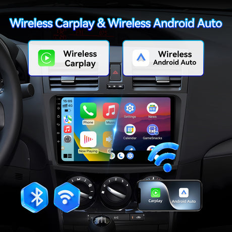 Android 13 Car Stereo Radio for Mazda 3 2010-2013 with Wireless CarPlay & Android Auto, 9-Inch Touchscreen GPS BT 5GWIFI FM SWC