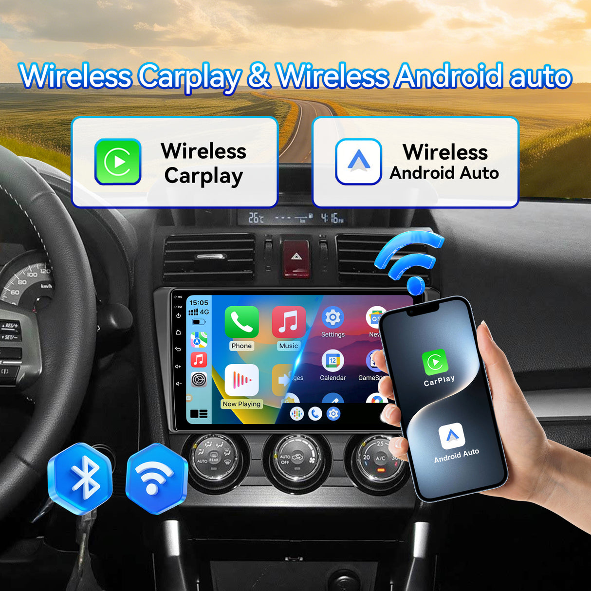Android 13 Car Stereo Radio for Subaru Forester WRX Impreza 2013 2014 2015 with Wireless CarPlay & Android Auto FM AM RDS DSP WiFi,Backup Camera