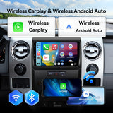 Android 13 Car Radio Compatible with Ford F150 2009 2010 2011 2012 Manual AC Upgrade, Car Stereo Replacement Wireless CarPlay & Android Auto