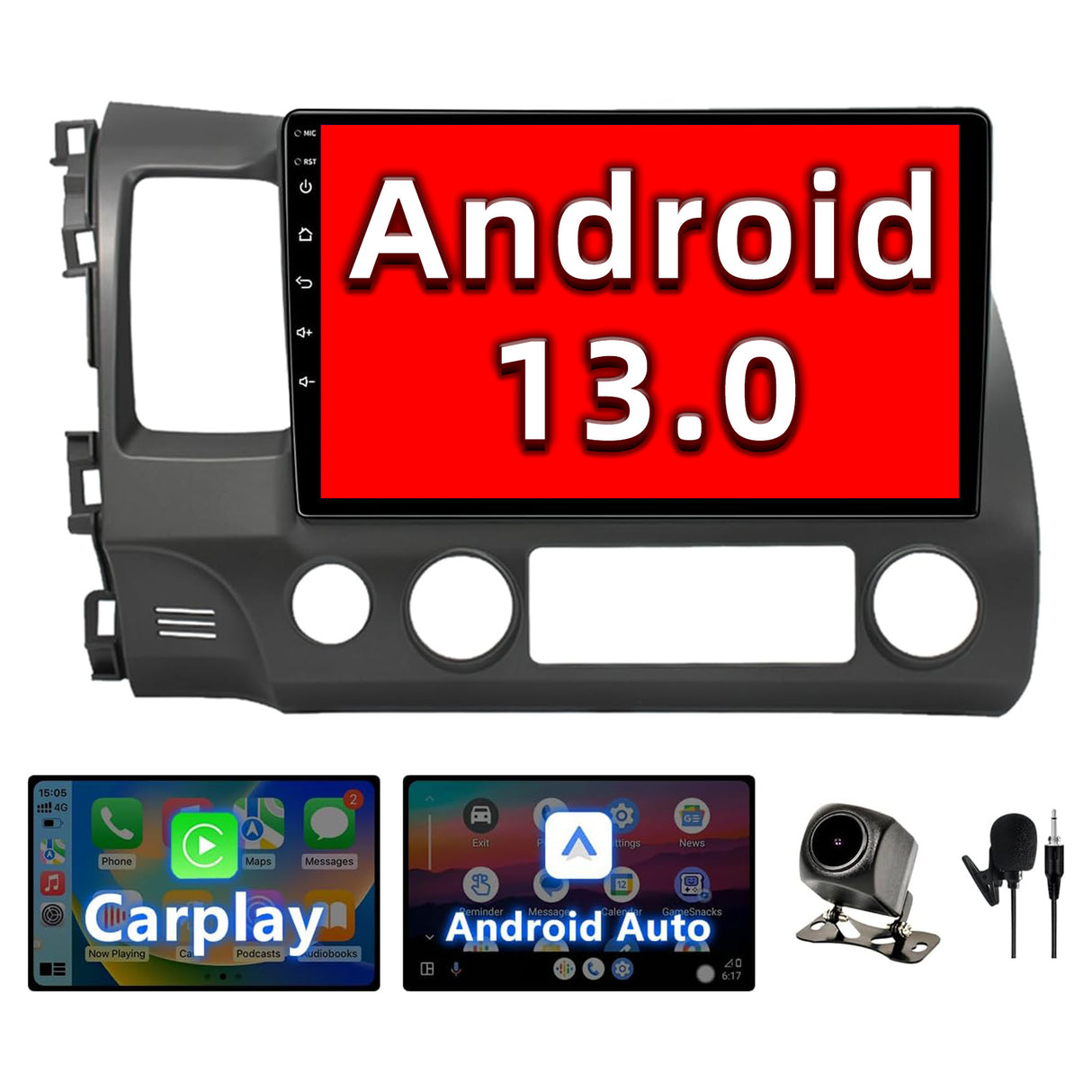 Binize 2006-2011 Honda Civic Apple CarPlay Android Auto car radio