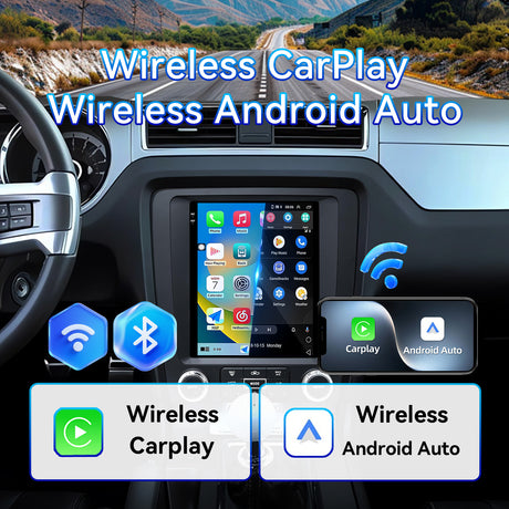 Car Stereo Radio for Ford Mustang 2010-2014 with Wireless CarPlay & Android Auto WIFI GPS T-Style HD Touch Screen FM DSP SWC 1080P Backup Camera