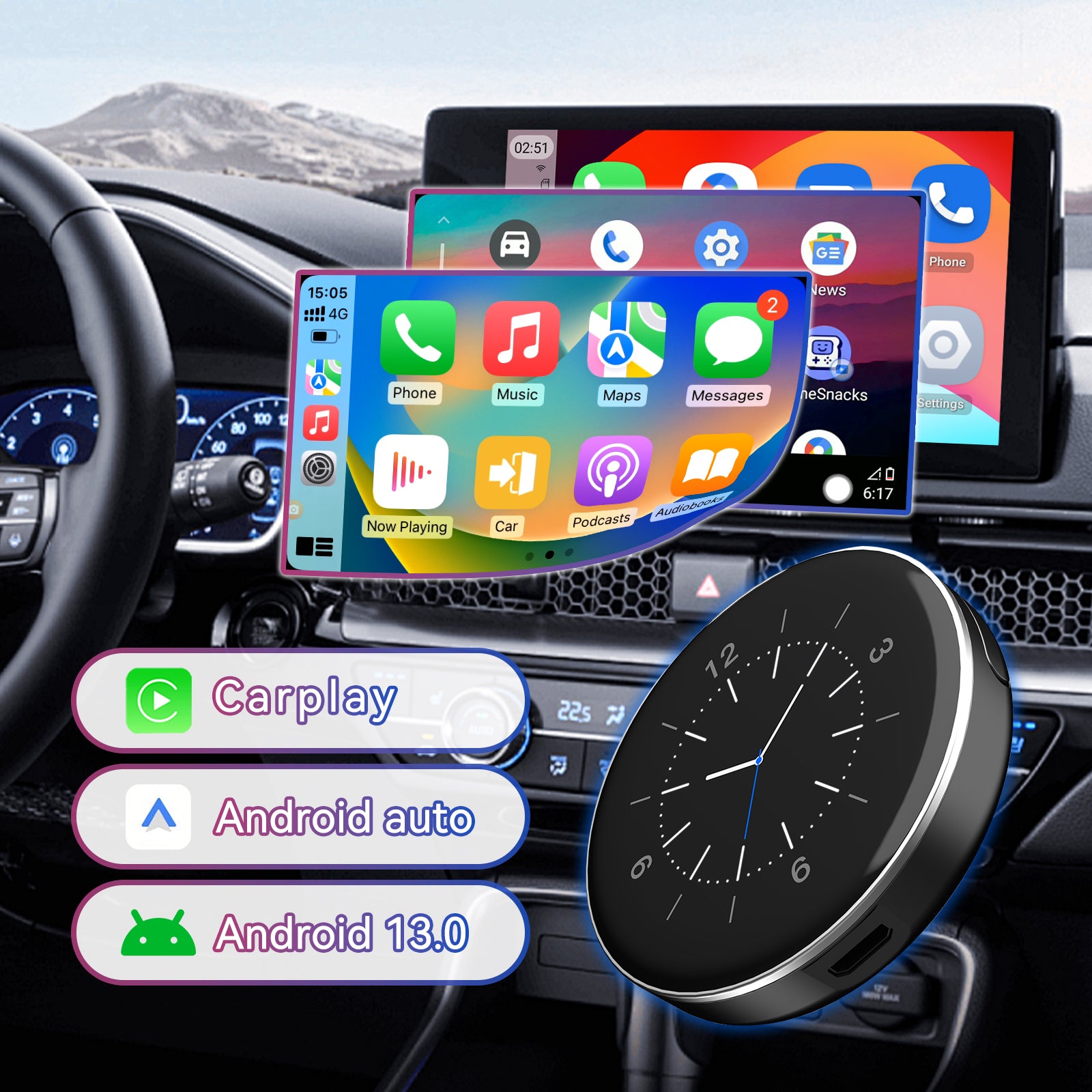 Binize B3 Pro Max CarPlay AI Box Wireless Carplay&Android Auto, HDMI,8