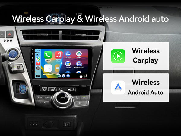 9 Inch Android Car Stereo  for 2010-2015 Toyota Prius with wireless CarPlay/Android Auto