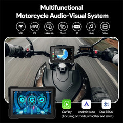 Binize 5 Inch Motorcycle CarPlay Waterproof Screen with Cameras