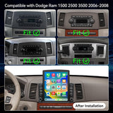 Car Stereo Radio for Dodge Ram 1500 2500 3500 2006 2007 2008 Wireless CarPlay & Android Auto AHD Backup Camera Upgrade GPS WiFi SWC FM Bluetooth