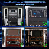 Car Radio Stereo for Dodge RAM 1500 2500 3500 2009-2012 Jeep Wrangler JK 2007-2016, with Wireless CarPlay Android Auto WiFi Bluetooth GPS Backup Camera