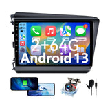 Android 13 Car Stereo for Honda Civic 2012-2015 with Wireless CarPlay&Android Auto, Bluetooth,GPS Navigation,FM, Backup Camera Mirror Link Built-in Navigation